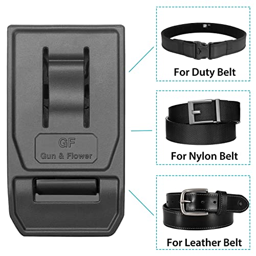 G&F 1-Pack Tactical Belt Clip, Universal Utility Polymer Belt Clip for Holsters, Magazine Pouches and Attachments, Outside Waistband Carry Accessories, 360-Adjustable Belt Loop Attachment.…