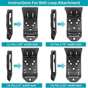 G&F 1-Pack Tactical Belt Clip, Universal Utility Polymer Belt Clip for Holsters, Magazine Pouches and Attachments, Outside Waistband Carry Accessories, 360-Adjustable Belt Loop Attachment.…