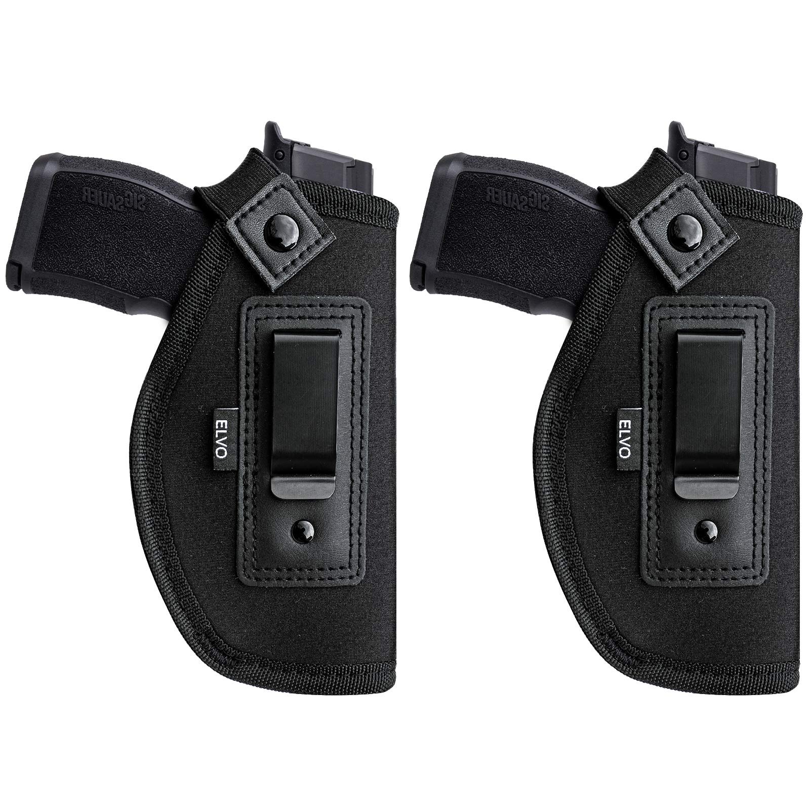 2 Pack Universal IWB Gun Holster for Concealed Carry, Inside The Waistband Pistols Holsters, Fits All Firearms S&W M&P Shield 9/40 Taurus PT111 G2 Sig Sauer P320 Glock 17 19 26 27 42 43