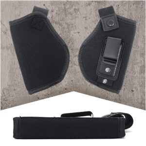 IWB Gun Holster by PH - Concealed Carry Soft Material - Soft Interior - Fits Most Small 380, Keltec, Sig P238, S&W Bodyguard .380 - Remington RM .380 - Ruger TCP - Seecamp LWS32 LWS38 (Right)