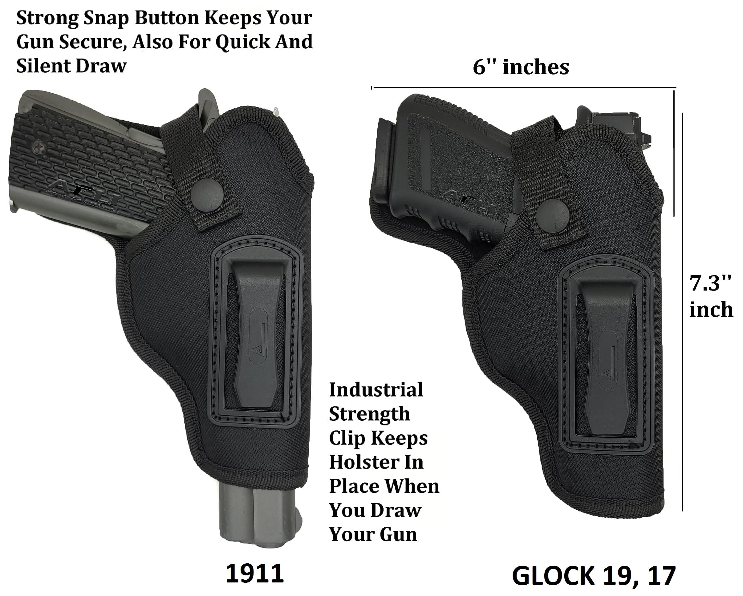 Shoulder Holster - Vertical Shoulder Holsters for Concealed Carry - Universal Under Arm Gun Holder - for Glock Sig Sauer Canik Walther Ruger Taurus Springfield Colt 1911 etc - Use Versatile IWB & OWB