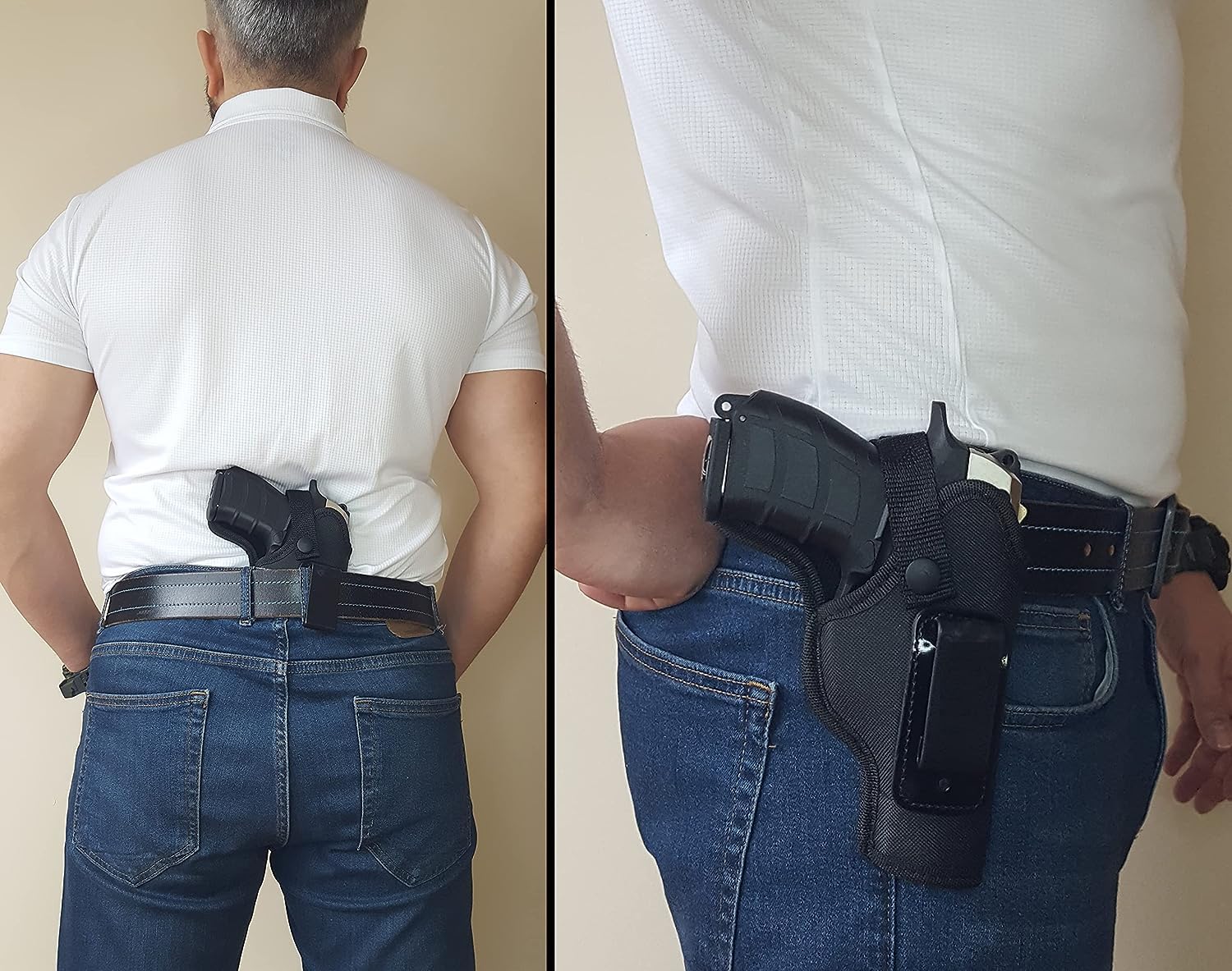 Shoulder Holster - Vertical Shoulder Holsters for Concealed Carry - Universal Under Arm Gun Holder - for Glock Sig Sauer Canik Walther Ruger Taurus Springfield Colt 1911 etc - Use Versatile IWB & OWB