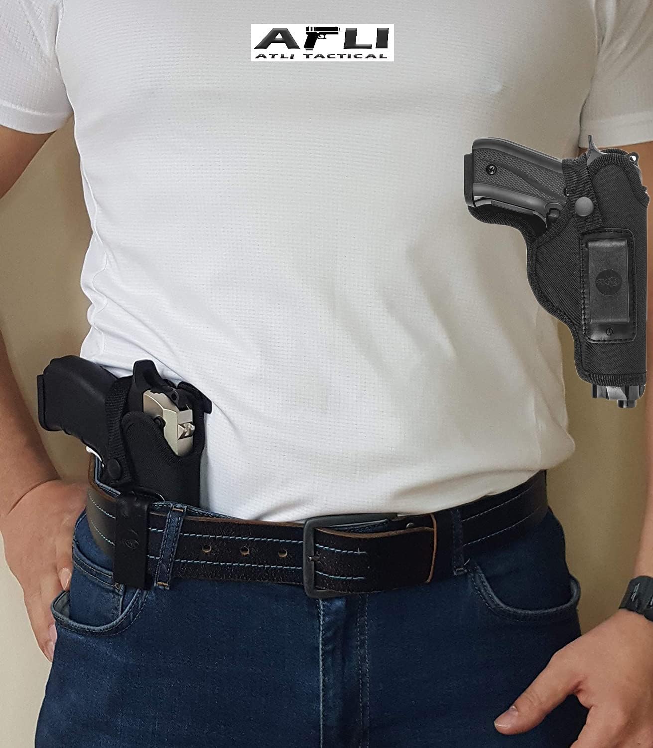 Shoulder Holster - Vertical Shoulder Holsters for Concealed Carry - Universal Under Arm Gun Holder - for Glock Sig Sauer Canik Walther Ruger Taurus Springfield Colt 1911 etc - Use Versatile IWB & OWB