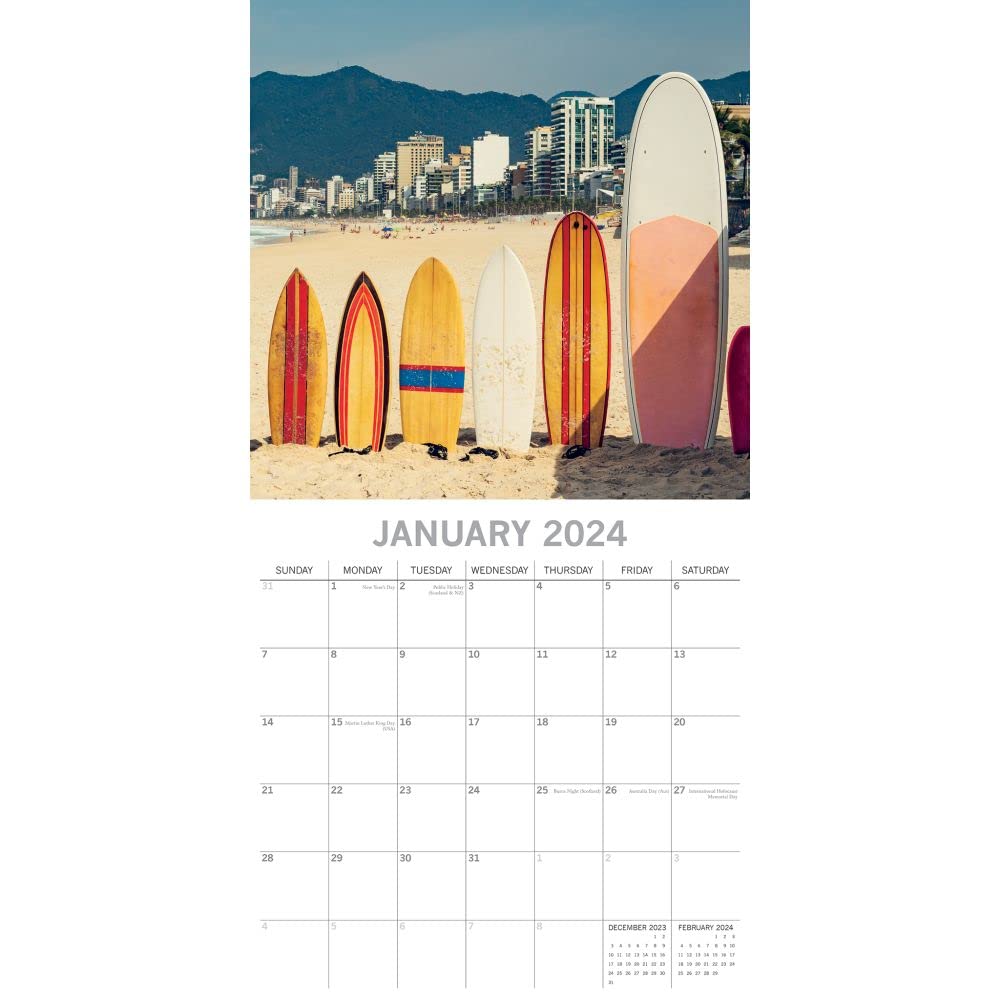 The Gifted Stationery Co Ltd, Surf Life 2024 Wall Calendar