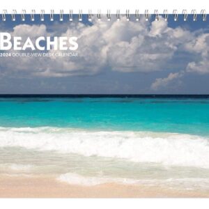 Beaches | 2024 7.5 x 6 Inch Monthly Double-View Easel Desk Calendar | BrownTrout | Travel Nature Tropical