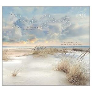 legacy seaside serenity sand blue 13 x 12 paper 2024 hanging wall calendar