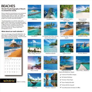 2024 2025 Wall Calendar, 18 Month July 2024 - December 2025, Monthly Calendar BEACHES, 12" x 24" Opened,Full Page Months Thick & Sturdy Paper for Gift Calendar Organizing & Planning