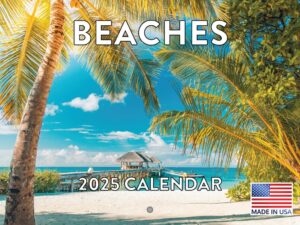 beach calendar 2025 tropical beaches ocean island seaside scenes monthly wall calender 12 month