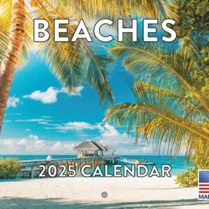 Beach Calendar 2025 Tropical Beaches Ocean Island Seaside Scenes Monthly Wall Calender 12 Month