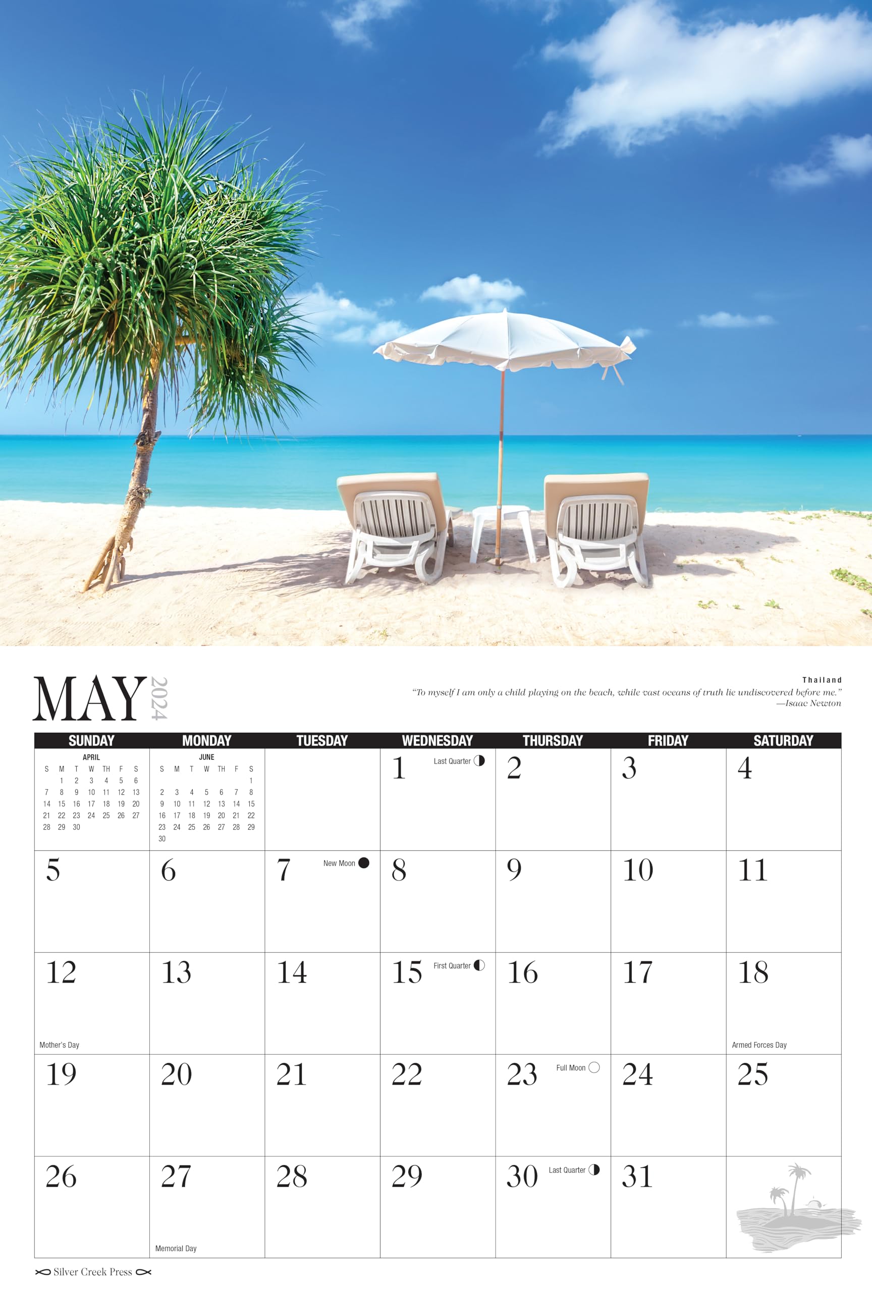 2024 Beaches & Sunsets Wall Calendar