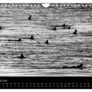 Surf in B&W (Wall Calendar 2024 DIN A4 Landscape), CALVENDO 12 Month Wall Calendar