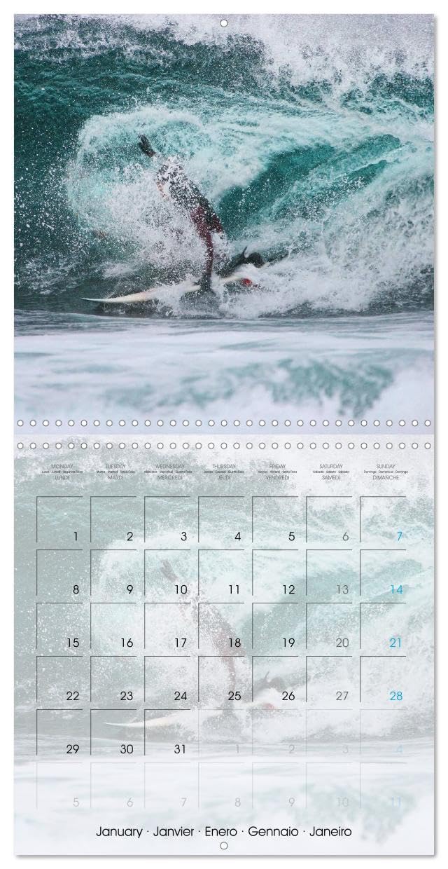 Surfing Passion (Wall Calendar 2024 12" × 12"), CALVENDO 12 Month Wall Calendar