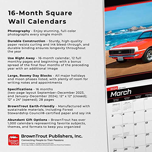 Camaro OFFICIAL | 2024 12 x 24 Inch Monthly Square Wall Calendar | BrownTrout | Chevrolet Motor Muscle Car