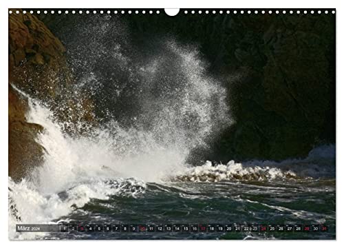 Rock in the surf (Wall Calendar 2024 DIN A3 Landscape), CALVENDO 12 Month Wall Calendar