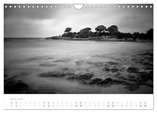 Dark surf - North Sea and Mediterranean Sea landscape photographs by Niko Korte (Wall Calendar 2024 DIN A4 Landscape), CALVENDO 12 Month Wall Calendar