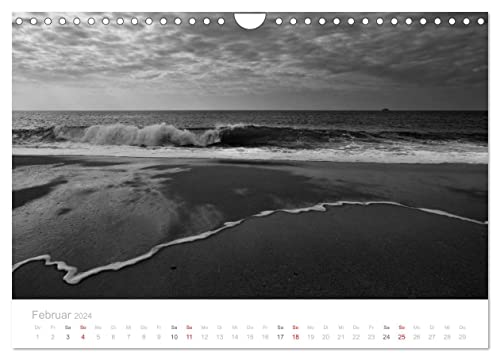 Dark surf - North Sea and Mediterranean Sea landscape photographs by Niko Korte (Wall Calendar 2024 DIN A4 Landscape), CALVENDO 12 Month Wall Calendar