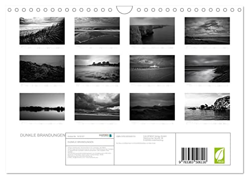 Dark surf - North Sea and Mediterranean Sea landscape photographs by Niko Korte (Wall Calendar 2024 DIN A4 Landscape), CALVENDO 12 Month Wall Calendar