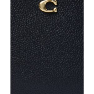 Coach Polished Pebble Small Wristlet, Black, One Size