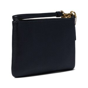 Coach Polished Pebble Small Wristlet, Black, One Size