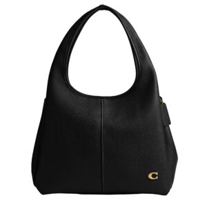 COACH Polished Pebble Leather Lana Shoulder Bag, Black