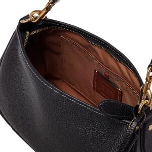 COACH Soft Pebble Leather Cary Crossbody, Black, One Size