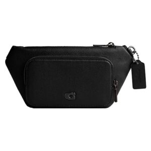 coach belt bag in crossgrain leather, black