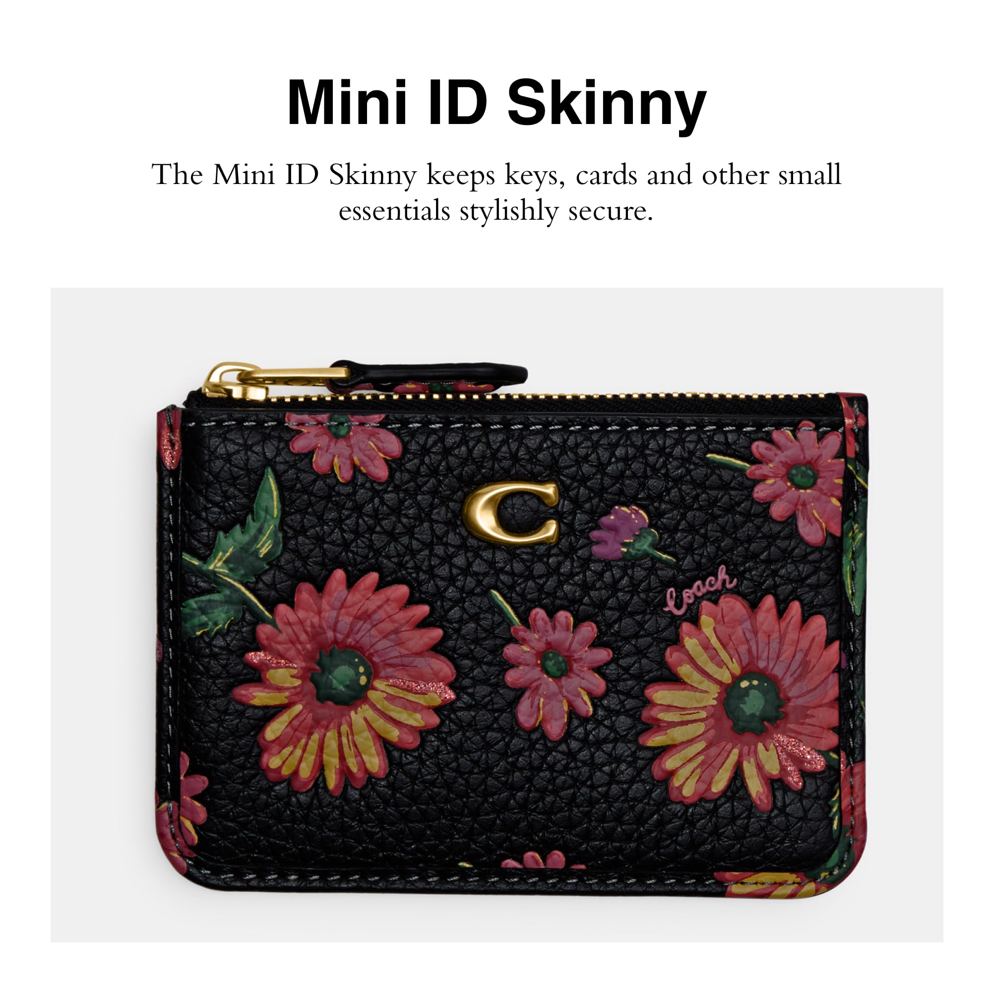 Coach Women's Mini ID Skinny, Black Multi, One Size