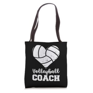 volleyball coach ball heart funny volleyball tote bag