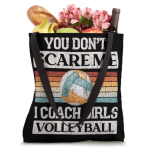 You Don't Scare Me I Coach Girls Volleyball Funny Graphic Tote Bag