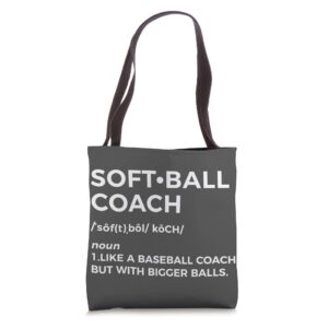 softball coach definition gift - funny softball coach gift tote bag