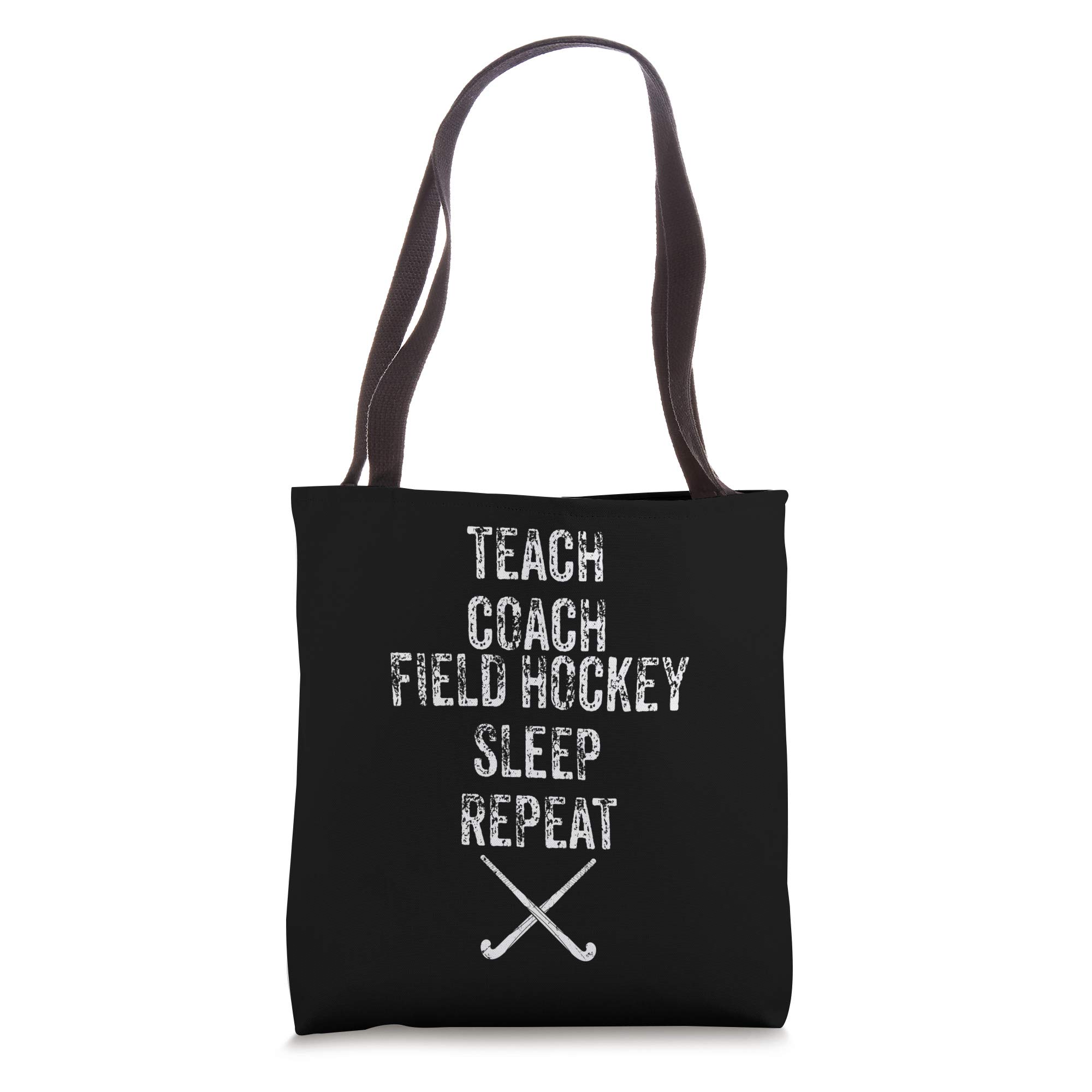 Field Hockey Coach Gift Idea for Teacher Funny Sleep Repeat Tote Bag