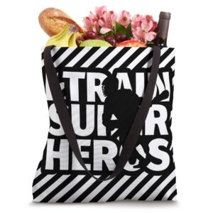 Lacrosse Coach Gift Funny striped / with black and white str Tote Bag