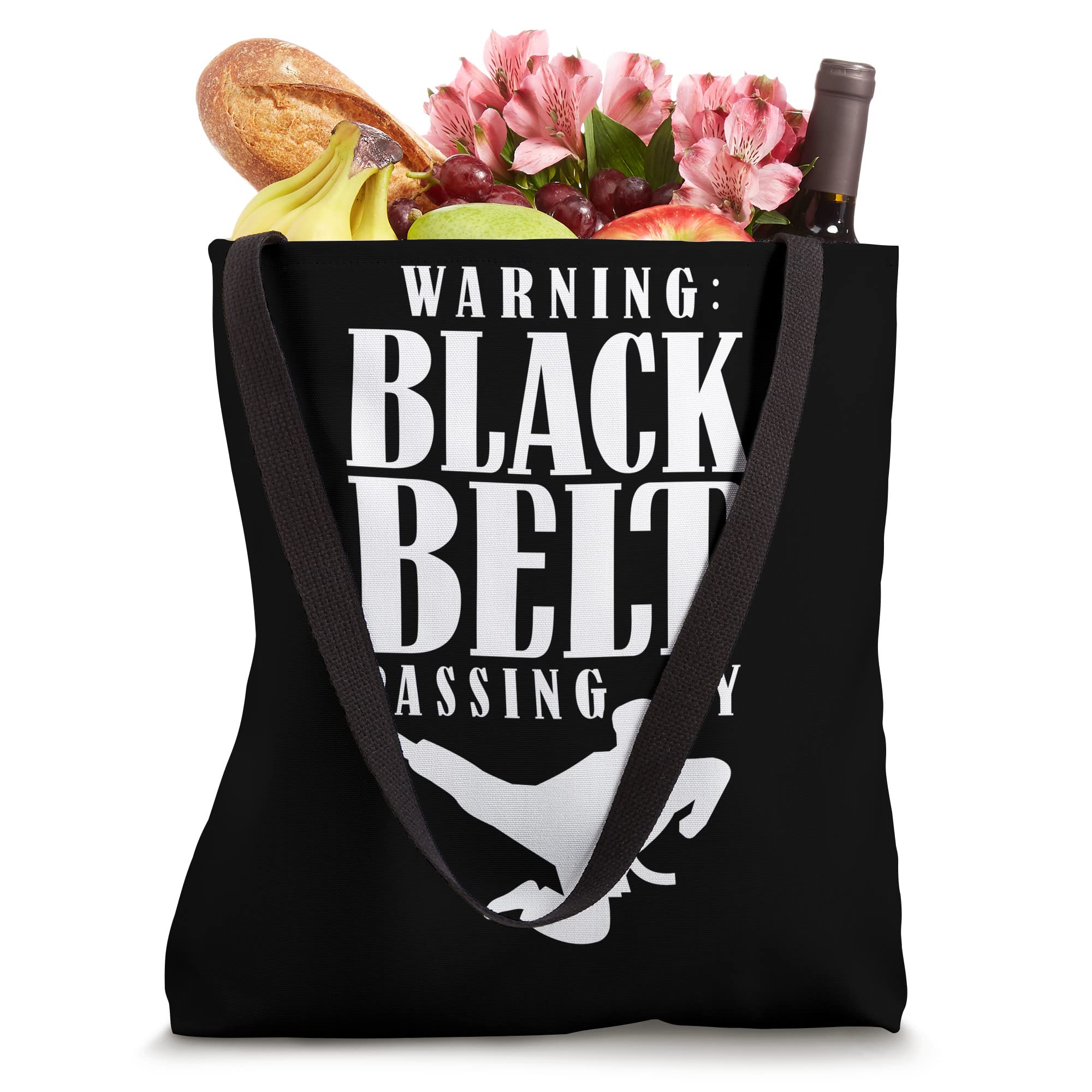 Warning: Black Belt Passing By Belts Martial Arts Mma Tote Bag