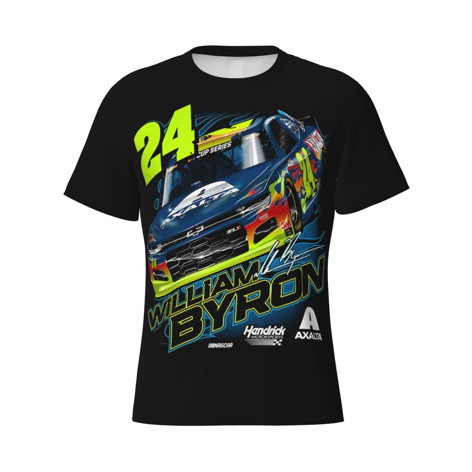 William Byron 24 Men's T-Shirt Crewneck T-Shirt Tight Sport Short Sleeve Classic Printing Performance