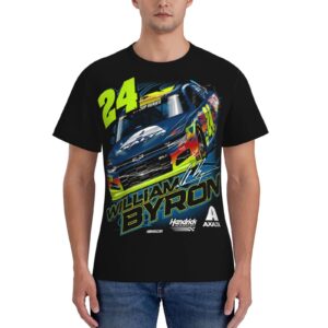 William Byron 24 Men's T-Shirt Crewneck T-Shirt Tight Sport Short Sleeve Classic Printing Performance