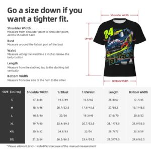 William Byron 24 Men's T-Shirt Crewneck T-Shirt Tight Sport Short Sleeve Classic Printing Performance