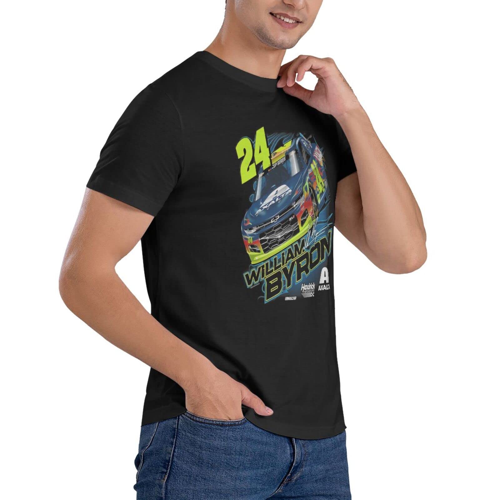 William Byron 24 Men's T-Shirt Crewneck T-Shirt Printing Performance Classic Short Sleeve Black