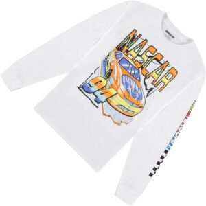 NASCAR Vintage Daytona 500 Shirt Racing Mens Graphic Long Sleeve T-Shirt (White, Small)