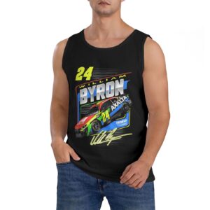 William Byron 24 Men Sleeveless Garment Sport T-Shirt Athletic Undershirt Tank Top Shirt Quick Dry Men's Tee Black