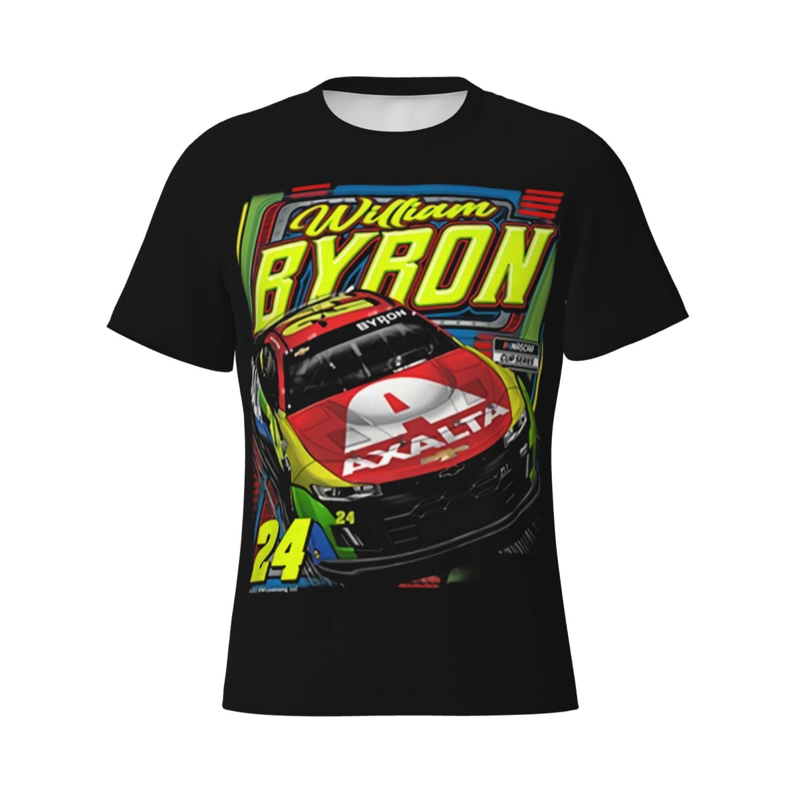 William Byron 24 Men's T-Shirt Crewneck T-Shirt Tight Sport Short Sleeve Classic Printing Performance