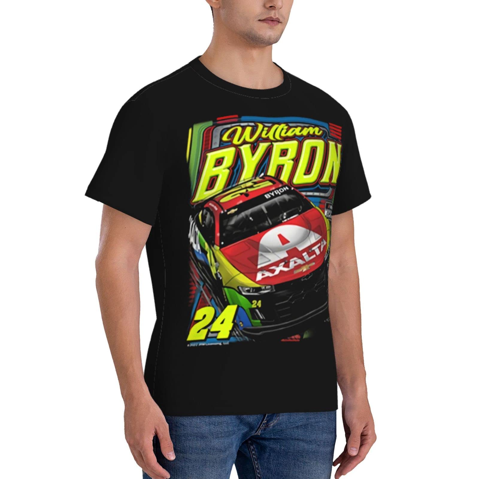 William Byron 24 Men's T-Shirt Crewneck T-Shirt Tight Sport Short Sleeve Classic Printing Performance