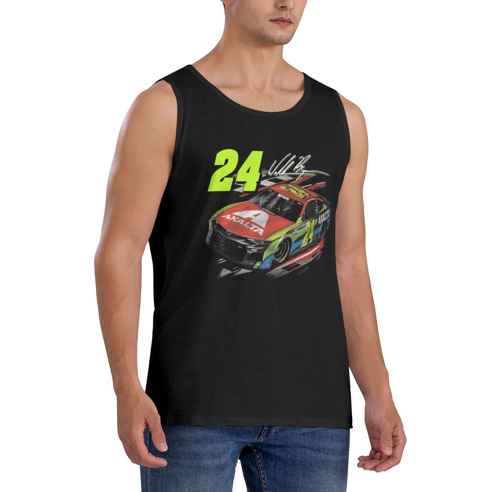 William Byron 24 Men Sleeveless Garment Sport T-Shirt Athletic Undershirt Tank Top Shirt Quick Dry Men's Tee Black