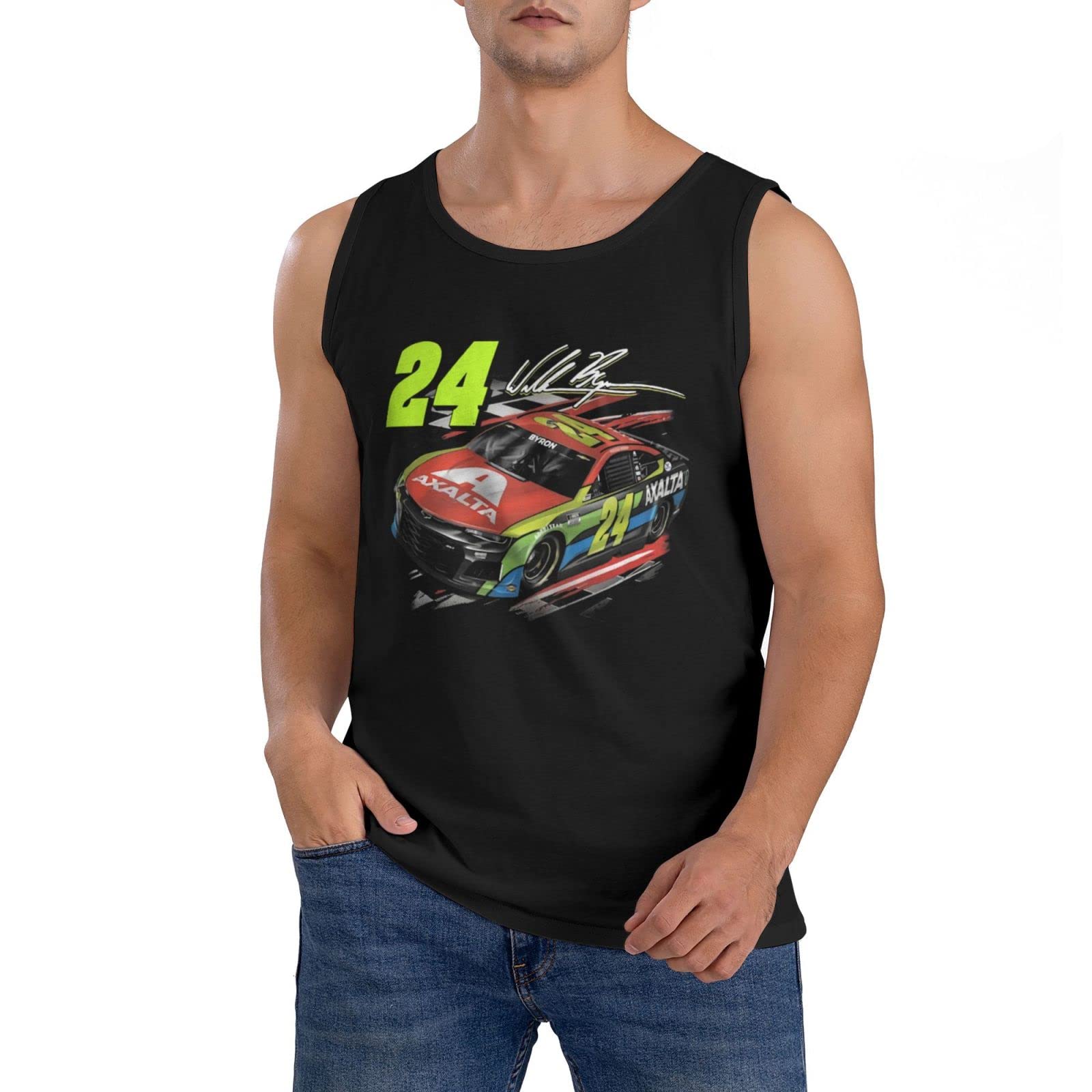 William Byron 24 Men Sleeveless Garment Sport T-Shirt Athletic Undershirt Tank Top Shirt Quick Dry Men's Tee Black