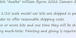 Rare Hobby kit NSSC24014 1/24 Car Kit for Models "Axalta" William Byron 2022 Camaro ZL1 Nascar