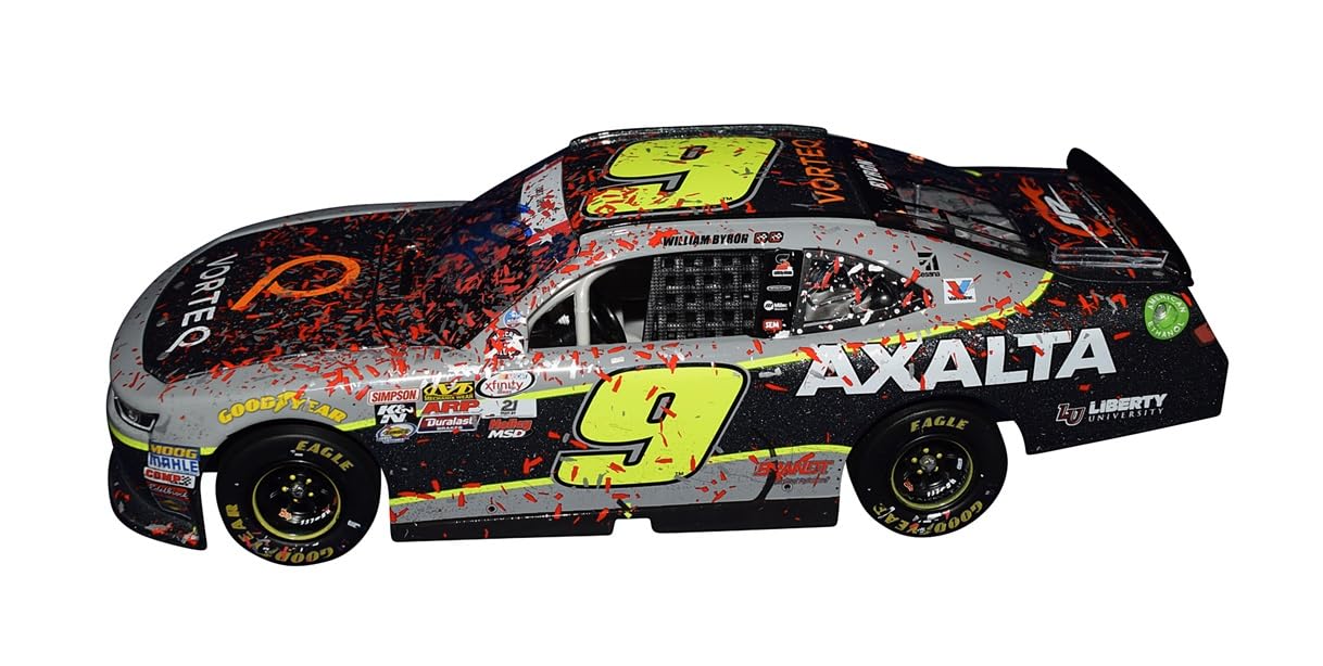 AUTOGRAPHED 2017 William Byron #9 Axalta Racing DAYTONA WIN (Raced Version) Xfinity Series JR Motorsports Signed Lionel 1/24 Scale NASCAR Diecast Car with Hologram COA (#1222 of only 1,669 produced)
