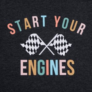 BANGELY Start Your Engines Tshirt Checkered Flag Racing Shirts Raceday Casual Unisex Short Sleeve Tee Tops