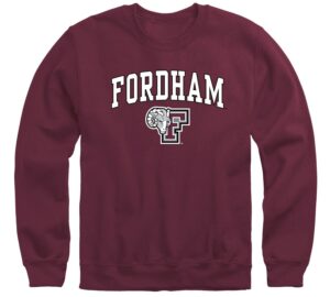 barnesmith fordham university adult unisex crewneck sweatshirt, spirit, maroon, small