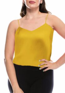 7th element womens silk satin camisole plus size tank tops v neck casual cami sleeveless blouses summer basic tank shirt(mustard yellow,l)