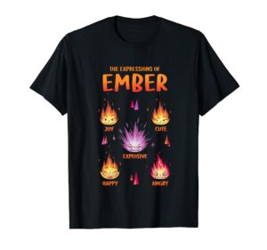 disney pixar elemental the expressions of ember poster t-shirt