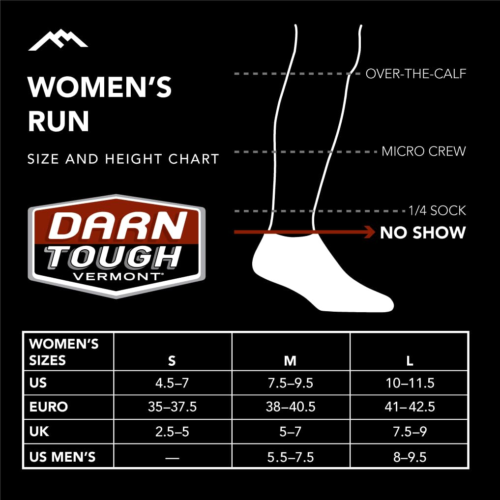 Darn Tough Women's Element No Show Tab Lightweight Sock (Style 1112) - Black, Medium